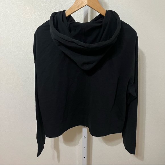 NWT Everlane Organic Cotton Cropped Hoodie Medium Black Sustainable - Picture 7 of 9